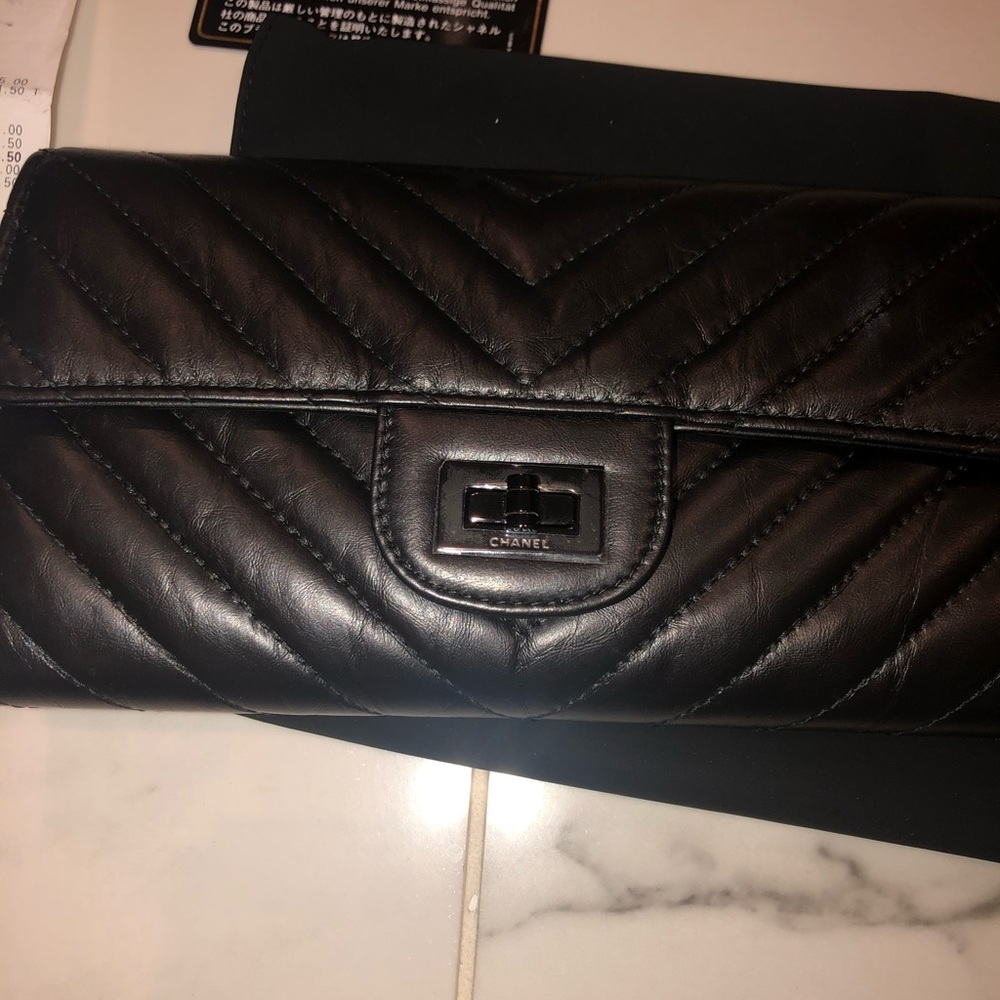 Chanel 2.55 Reissue Leather Gusset Flap Wallet